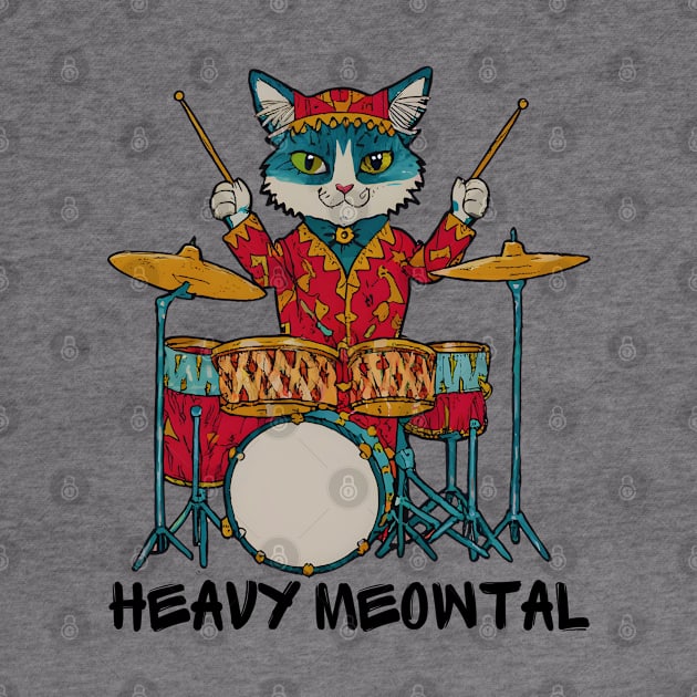 Cat Playing Drums by Noshiyn